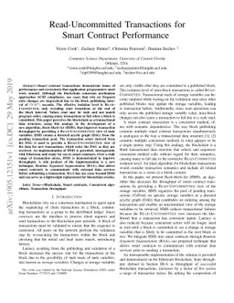 Read-Uncommitted Transactions for Smart Contract Performance