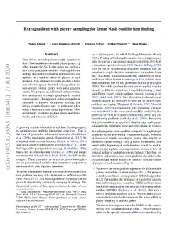 Extragradient with player sampling for faster Nash equilibrium finding