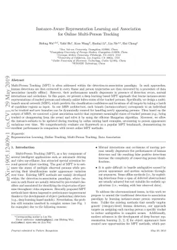 Instance-Aware Representation Learning and Association for Online
  Multi-Person Tracking