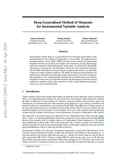 Deep Generalized Method of Moments for Instrumental Variable Analysis