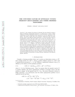 The cost-free nature of optimally tuning Tikhonov regularizers and other
  ordered smoothers