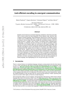 Anti-efficient encoding in emergent communication