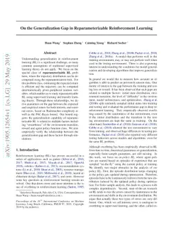 On the Generalization Gap in Reparameterizable Reinforcement Learning