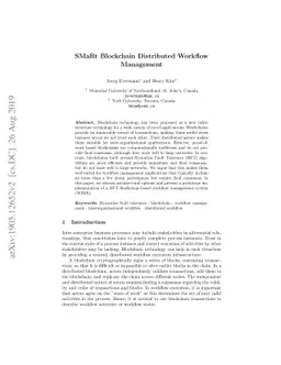 Workflow Management on BFT Blockchains