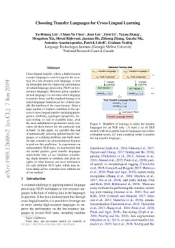 Choosing Transfer Languages for Cross-Lingual Learning