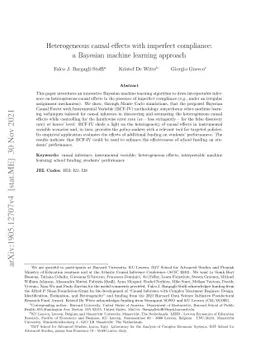 Heterogeneous causal effects with imperfect compliance: a Bayesian
  machine learning approach