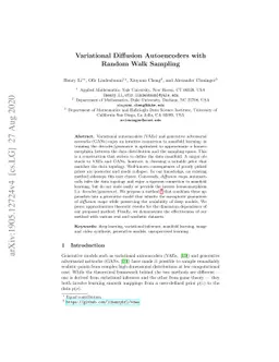 Variational Diffusion Autoencoders with Random Walk Sampling