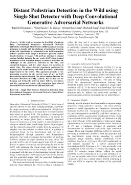 Distant Pedestrian Detection in the Wild using Single Shot Detector with
  Deep Convolutional Generative Adversarial Networks