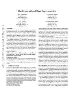 Clustering without Over-Representation