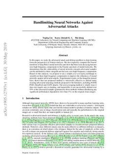 Bandlimiting Neural Networks Against Adversarial Attacks