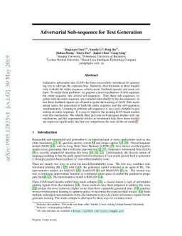 Adversarial Sub-sequence for Text Generation