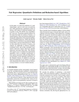 Fair Regression: Quantitative Definitions and Reduction-based Algorithms