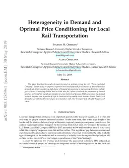 Heterogeneity in demand and optimal price conditioning for local rail
  transport