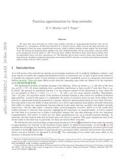Function approximation by deep networks
