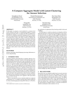 A Compare-Aggregate Model with Latent Clustering for Answer Selection