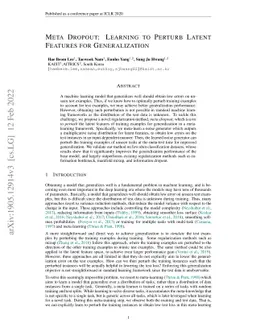 Meta Dropout: Learning to Perturb Features for Generalization