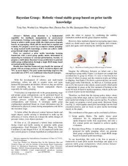 Bayesian Grasp: Robotic visual stable grasp based on prior tactile
  knowledge