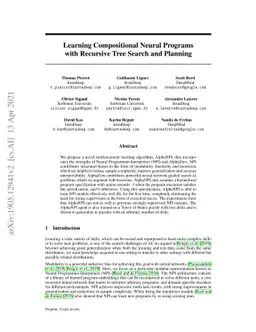 Learning Compositional Neural Programs with Recursive Tree Search and
  Planning