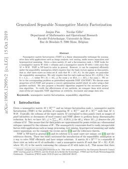 Generalized Separable Nonnegative Matrix Factorization