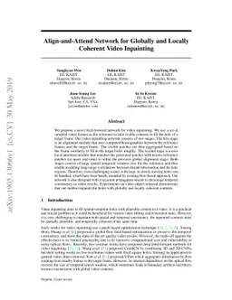 Align-and-Attend Network for Globally and Locally Coherent Video
  Inpainting