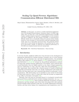 Scaling Up Quasi-Newton Algorithms: Communication Efficient Distributed
  SR1