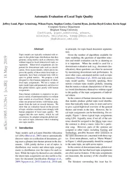 Automatic Evaluation of Local Topic Quality