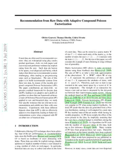 Recommendation from Raw Data with Adaptive Compound Poisson
  Factorization