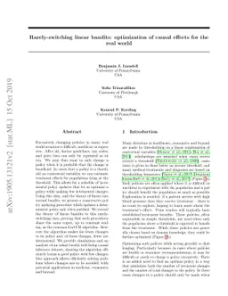 Rarely-switching linear bandits: optimization of causal effects for the
  real world