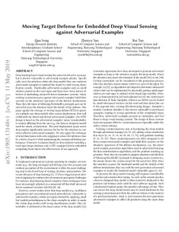 Moving Target Defense for Deep Visual Sensing against Adversarial
  Examples