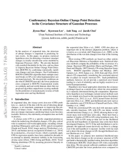 Confirmatory Bayesian Online Change Point Detection in the Covariance
  Structure of Gaussian Processes