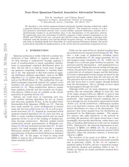 Near-Term Quantum-Classical Associative Adversarial Networks