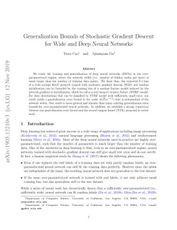 Generalization Bounds of Stochastic Gradient Descent for Wide and Deep
  Neural Networks