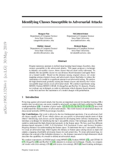 Identifying Classes Susceptible to Adversarial Attacks