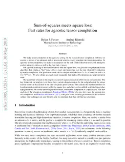 Sum-of-squares meets square loss: Fast rates for agnostic tensor
  completion