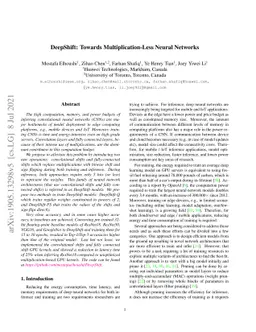 DeepShift: Towards Multiplication-Less Neural Networks