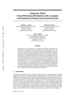 Seeing the Wind: Visual Wind Speed Prediction with a Coupled
  Convolutional and Recurrent Neural Network