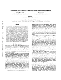 Countering Noisy Labels By Learning From Auxiliary Clean Labels