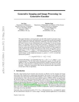 Generative Imaging and Image Processing via Generative Encoder
