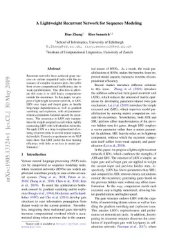 A Lightweight Recurrent Network for Sequence Modeling