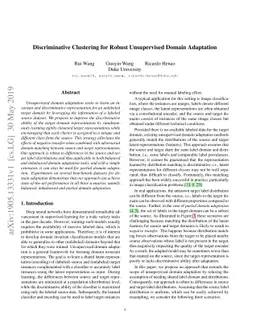 Discriminative Clustering for Robust Unsupervised Domain Adaptation