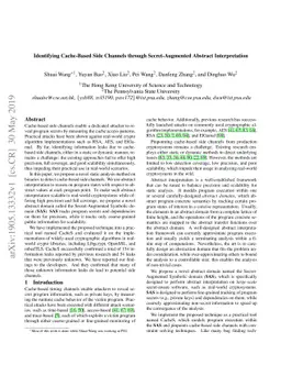 Identifying Cache-Based Side Channels through Secret-Augmented Abstract
  Interpretation