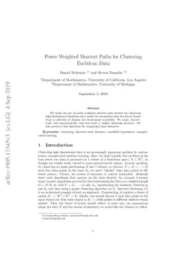 Power Weighted Shortest Paths for Clustering Euclidean Data