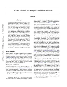 On Value Functions and the Agent-Environment Boundary