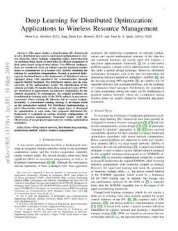 Deep Learning for Distributed Optimization: Applications to Wireless
  Resource Management