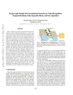 Design Light-weight 3D Convolutional Networks for Video Recognition
  Temporal Residual, Fully Separable Block, and Fast Algorithm