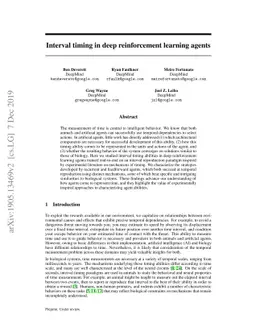 Interval timing in deep reinforcement learning agents