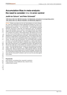 Accumulation Bias in Meta-Analysis: The Need to Consider Time in Error
  Control