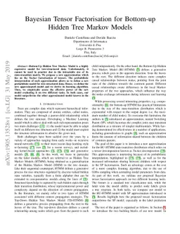 Bayesian Tensor Factorisation for Bottom-up Hidden Tree Markov Models