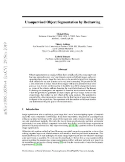 Unsupervised Object Segmentation by Redrawing