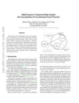 High Frequency Component Helps Explain the Generalization of
  Convolutional Neural Networks